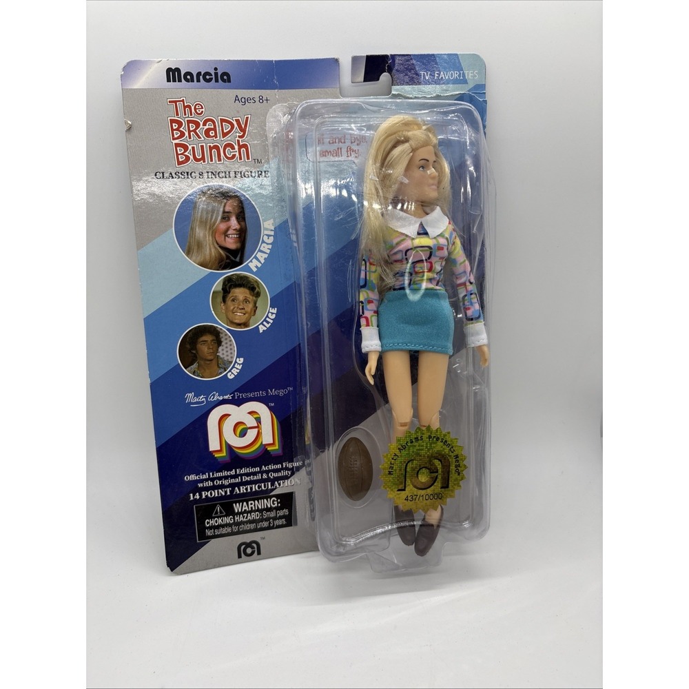 Brady Bunch Marcia Brady Mego Classic Figure 8" Limited Edition W/ Football